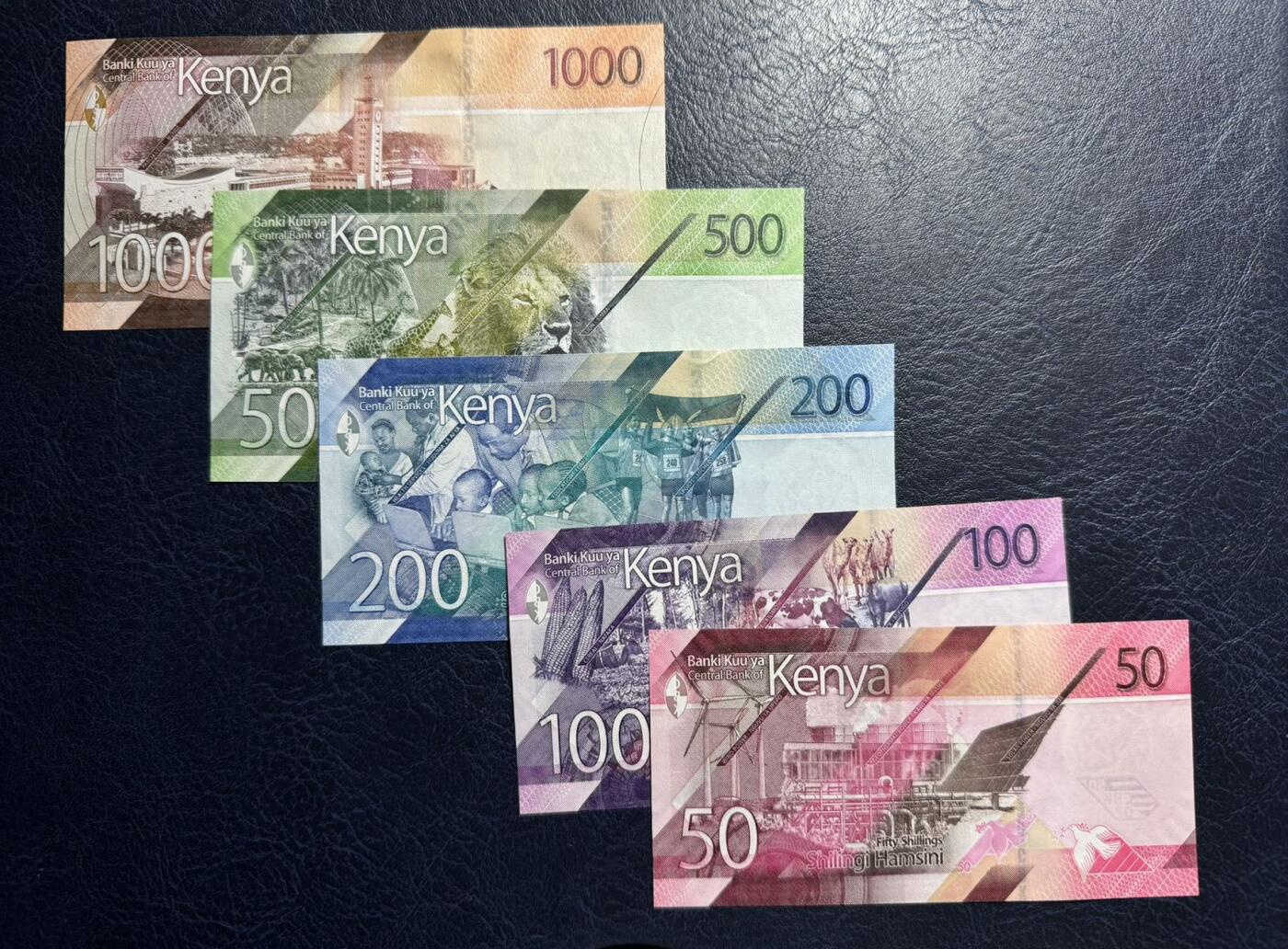 收藏联盟Quantum Auction 第393期拍卖  肯尼亚2019年50到1000先令 品相全新UNC