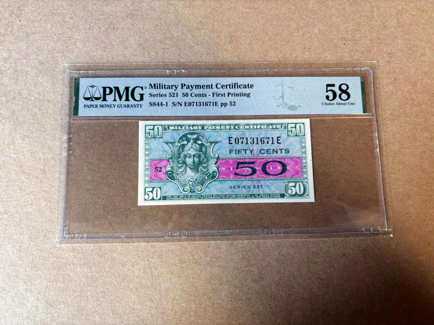 【Blue Auction】✨世界纸币精拍第582期【精】 美国50美分军票 PMG58