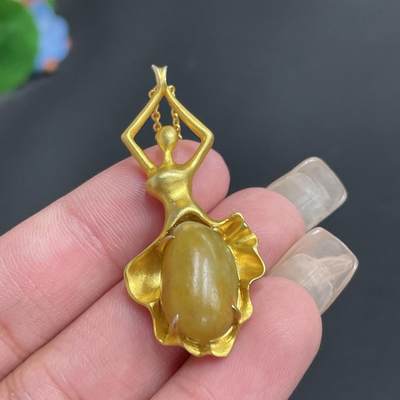 颜紫熹品牌和田玉福利专场第1期 - 颜紫熹品牌定制款和田玉籽料原石独籽吊坠 西域风情