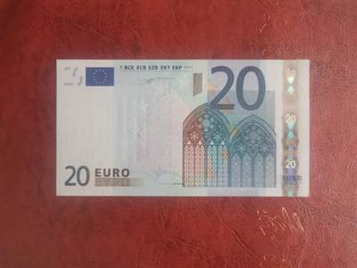 欧盟纸币  2002版 20欧元 一签 X冠 德国版 全程无4 全新UNC  - 欧盟纸币  2002版 20欧元 一签 X冠 德国版 全程无4 全新UNC 