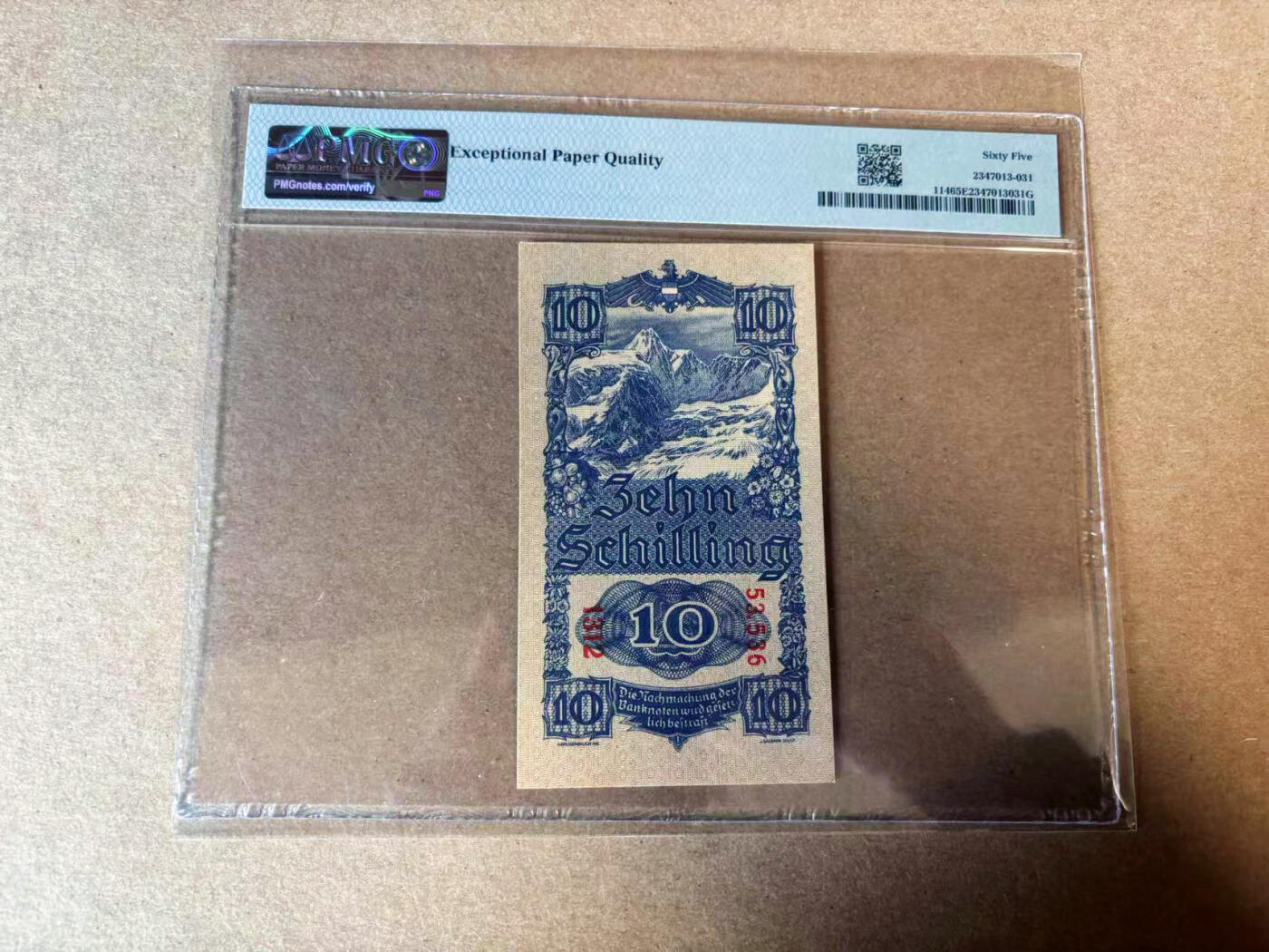 【Blue Auction】✨世界纸币精拍第582期【精】 【无47】奥地利 1945年10先令 PMG65EPQ 大壳子