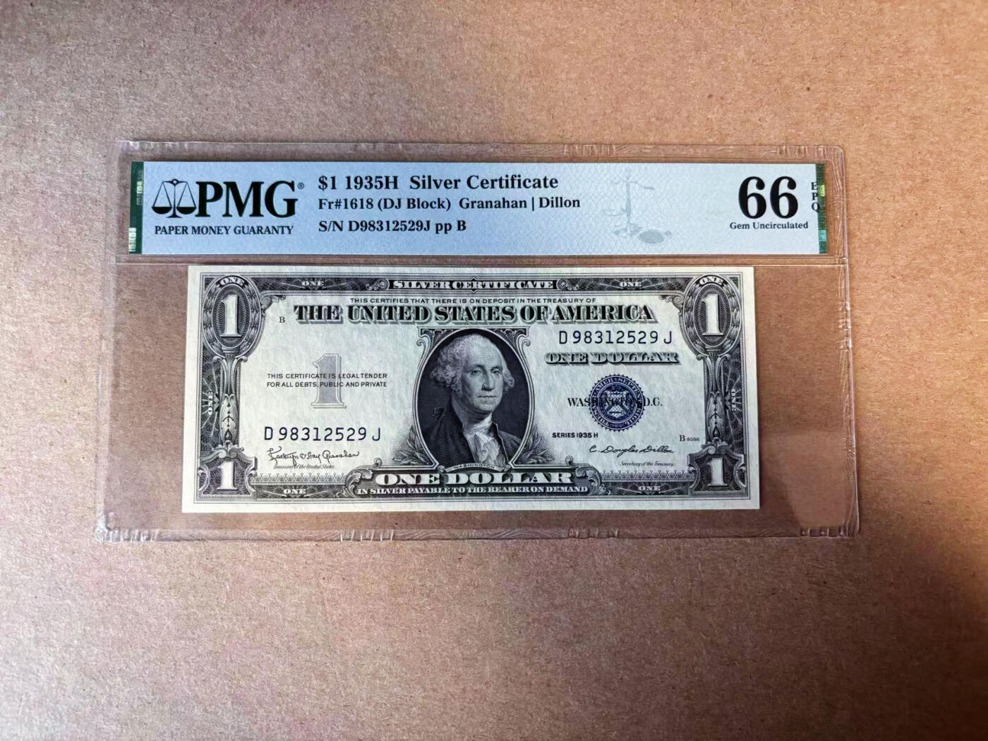 【Blue Auction】✨世界纸币精拍第583期【精】 【无47】美国 1935H 1美金银币券 PMG66EPQ 