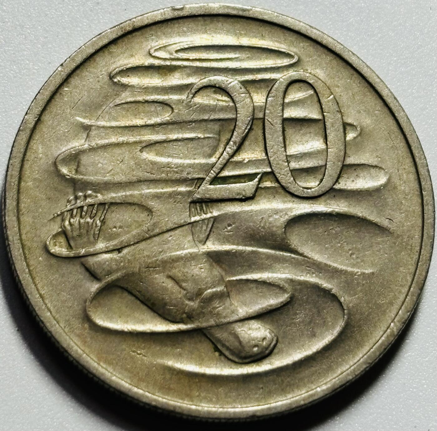 文馨钱币收藏第187 场 1967 年英属澳大利亚 20 分，鸭嘴兽