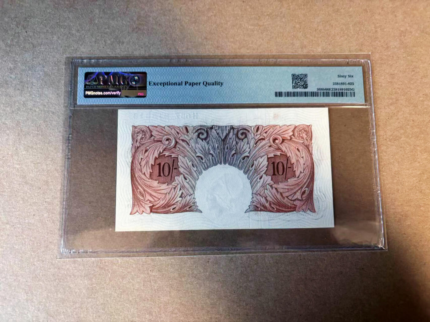 【Blue Auction】✨世界纸币精拍第583期【精】 【无47】英国 A序列 1949-55年10先令 PMG66EPQ 