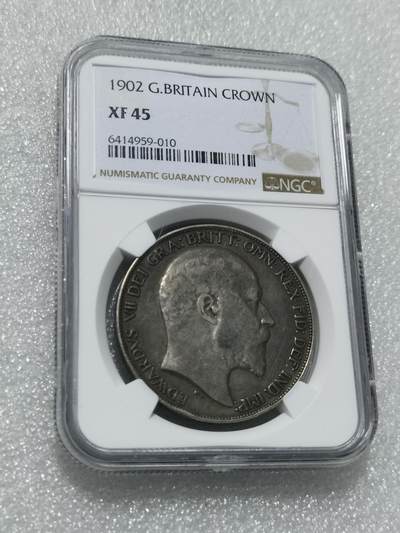 天下钱庄专场欢迎参拍 - NGC XF45英国爱德华七世马剑银币