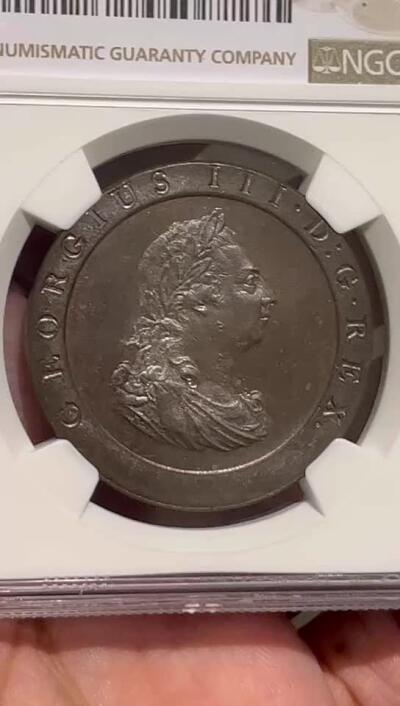 NGC-MS64BN 1797英国乔三车轮1便士铜币