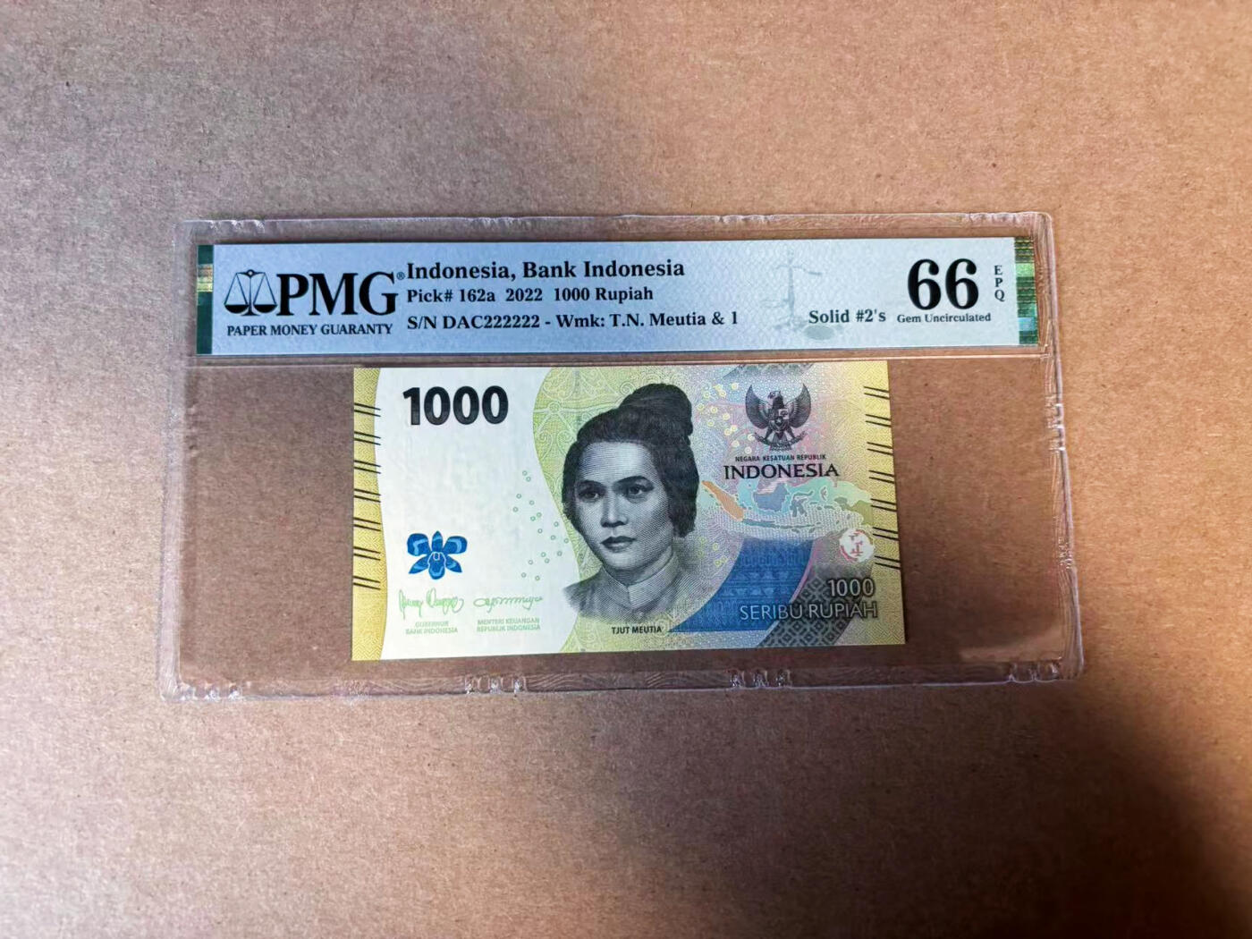 【Blue Auction】✨世界纸币精拍第583期【精】 【全同2】印尼 2022年1000卢比 PMG66EPQ 
