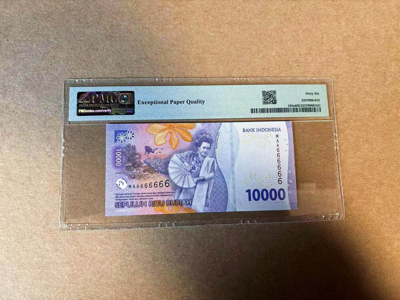 【Blue Auction】✨世界纸币精拍第583期【精】 【全同6】印尼 2022年10000卢比 PMG66EPQ 