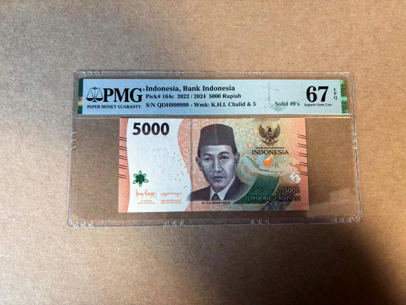 【Blue Auction】✨世界纸币精拍第583期【精】 【全同9】印尼 2022年5000卢比 PMG67EPQ 高分