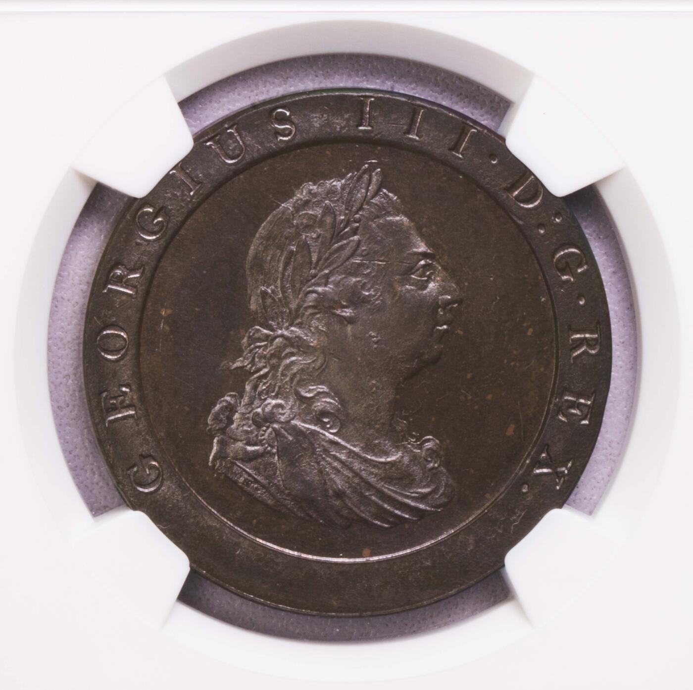 NGC-MS64BN 1797英国乔三车轮1便士铜币