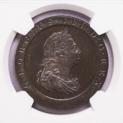 NGC-MS64BN 1797英国乔三车轮1便士铜币 - NGC-MS64BN 1797英国乔三车轮1便士铜币