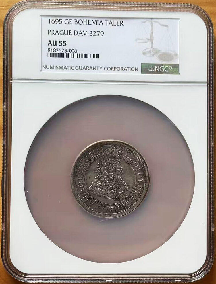 NGC-AU55 1695波西米亚神罗利奥波德泰勒 唯一冠军 布拉格造币厂