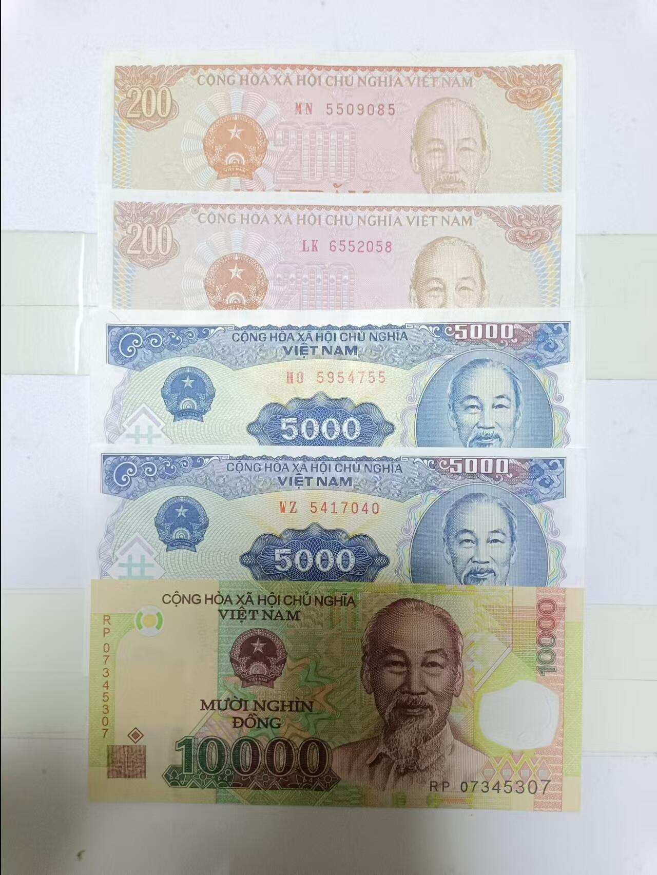 【20241121】非全新纸币第190场 越南5张纸币