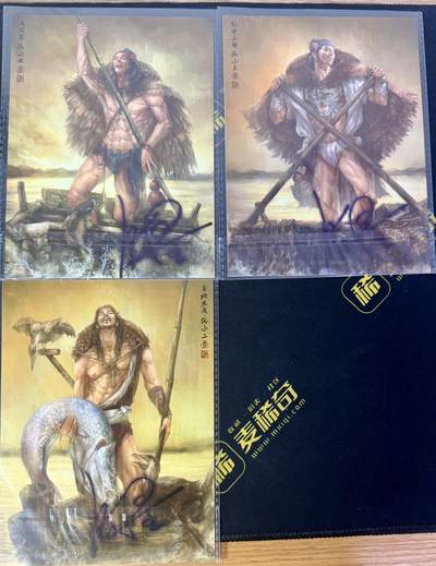 白泽拍卖卡牌手绘专场第9期（檐飞数片雪，瓶插一枝梅） - 2023 承匠 阮氏三雄 小尺寸海报3张 张墨一亲签