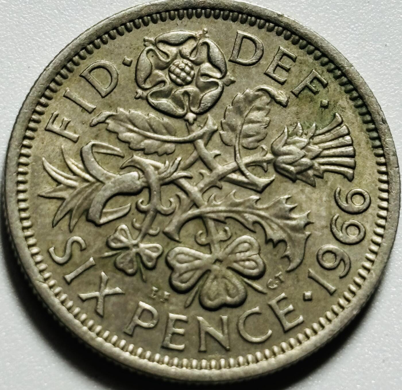 文馨钱币收藏第187 场 1966 年英国幸运六便士
