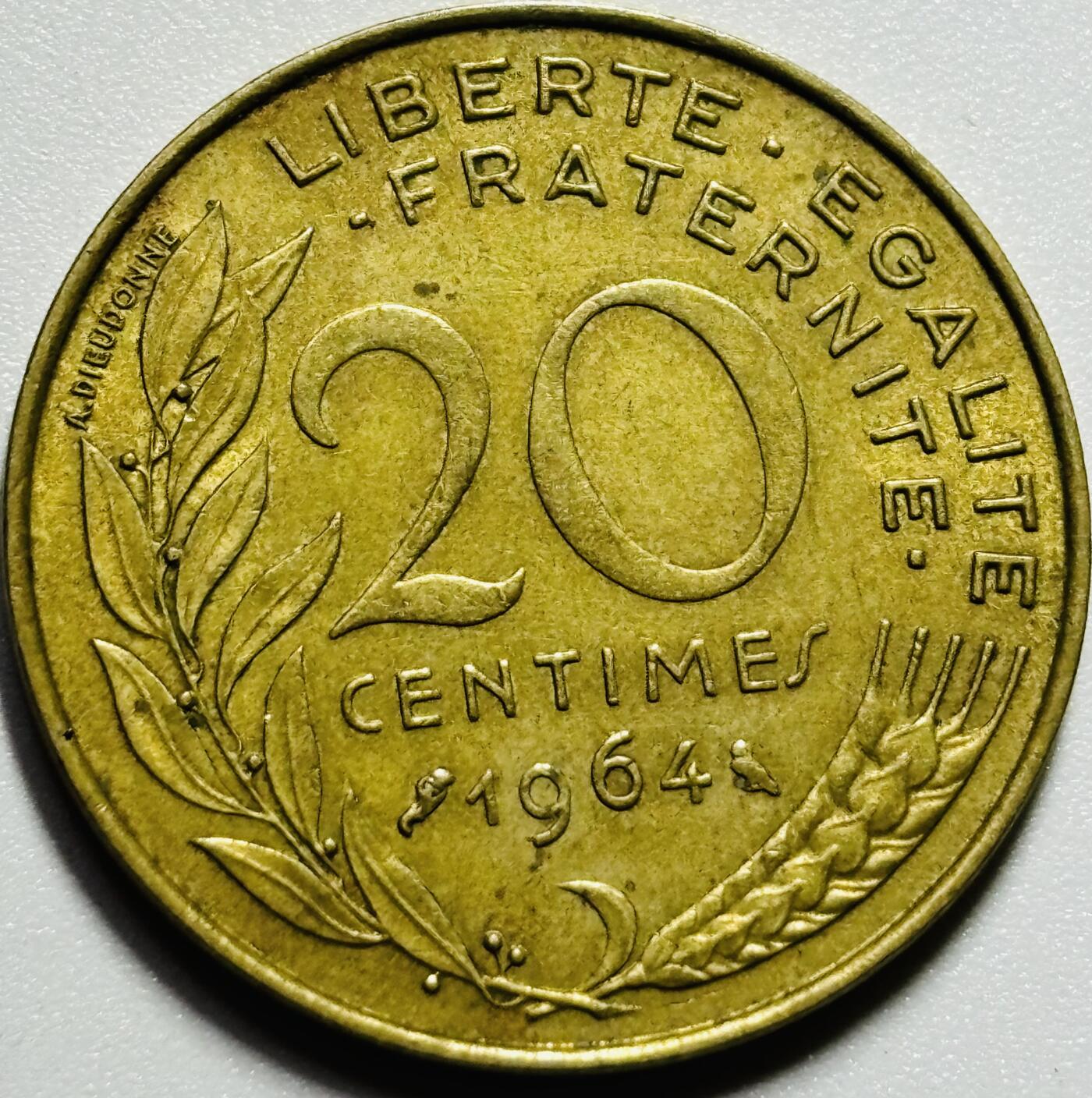 文馨钱币收藏第187 场 1964 年法国自由女神 20 生丁