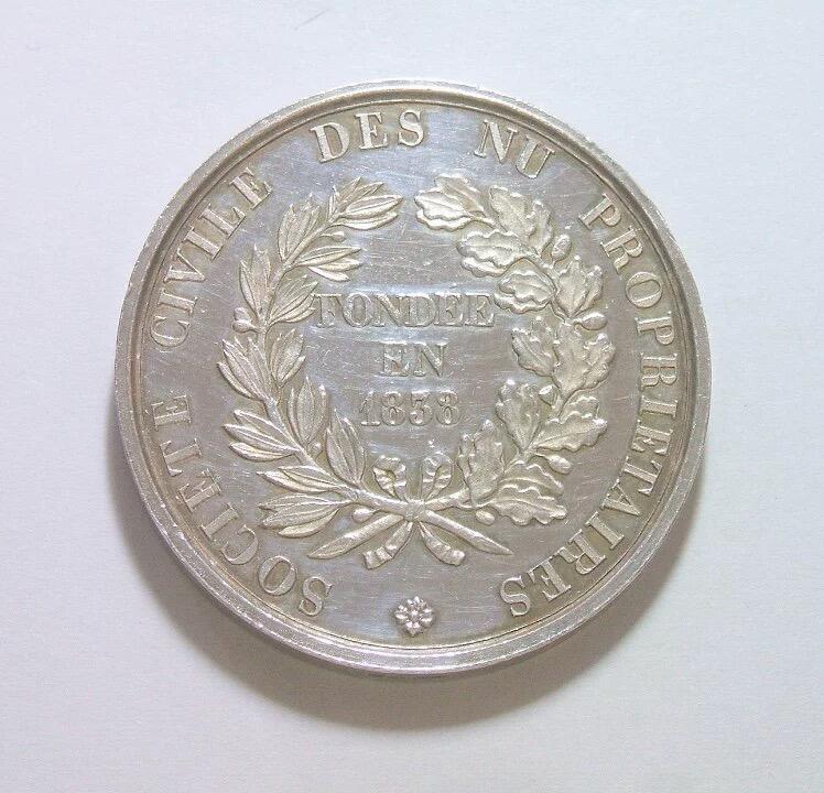法国1838年 女神坐像高浮雕精制大银章 40MM 38克