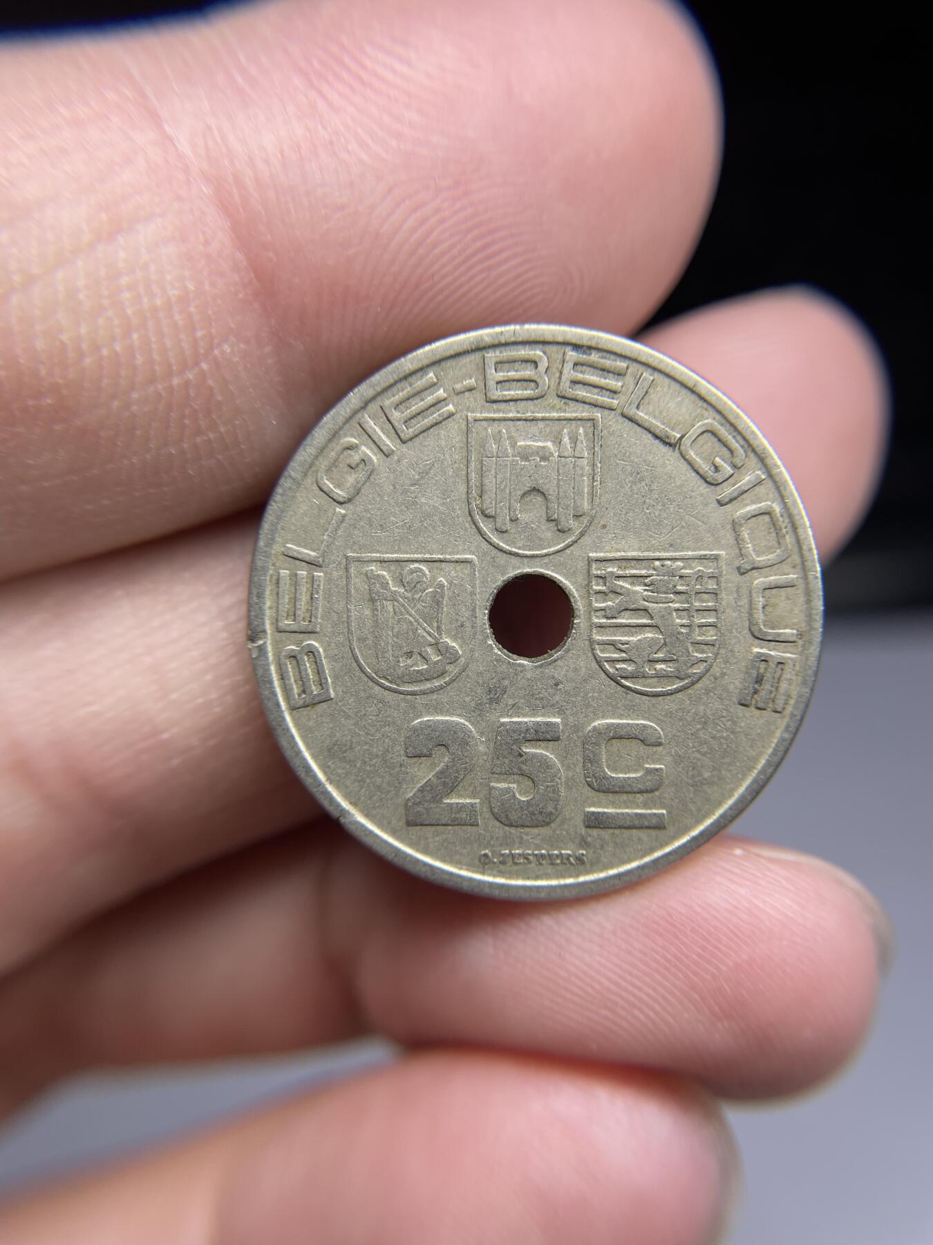 每日一拍，2024年集古藏今外币拍卖第十八期-第3场—（总第173拍），可以寄存60天，满160元包邮。 1938年比利时25分