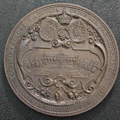 【德藏】世界币章拍卖第107期(全场顺丰包邮) - 1888年 德国科隆国际园艺博览会纪念大铜章 直径约：50mm；重约：46.4g 细节精美