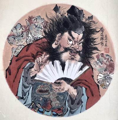 白泽拍卖卡牌手绘专场第9期（檐飞数片雪，瓶插一枝梅） - 2024 马马手绘画 福在眼前 尺寸：28cm*28cm