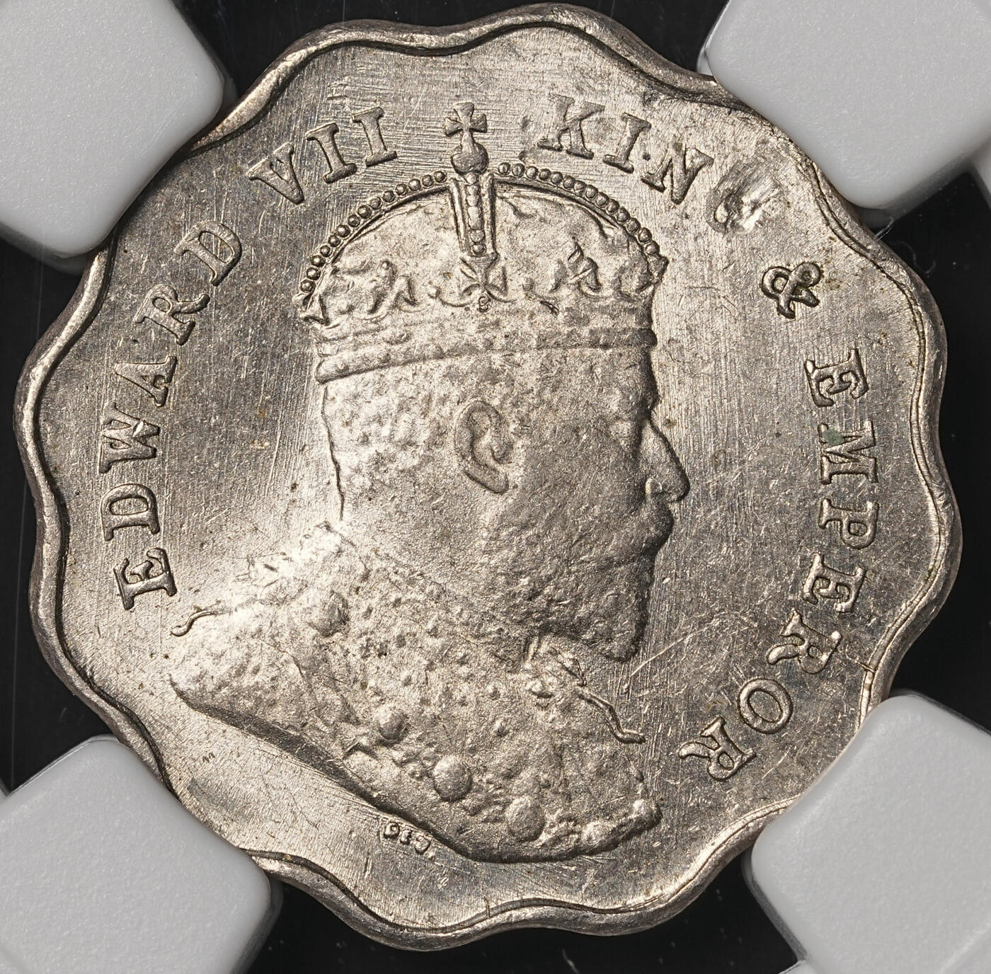 修遠堂世界钱币第四十八期 全场包邮 NGC MS63 1907年英属印度1 ANNA 少见年份