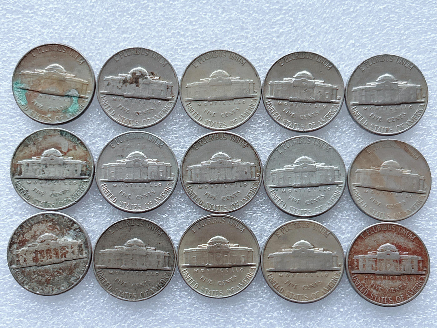 第一海外回流一元起拍收藏 散集专场. 第143期 美国5美分 15枚