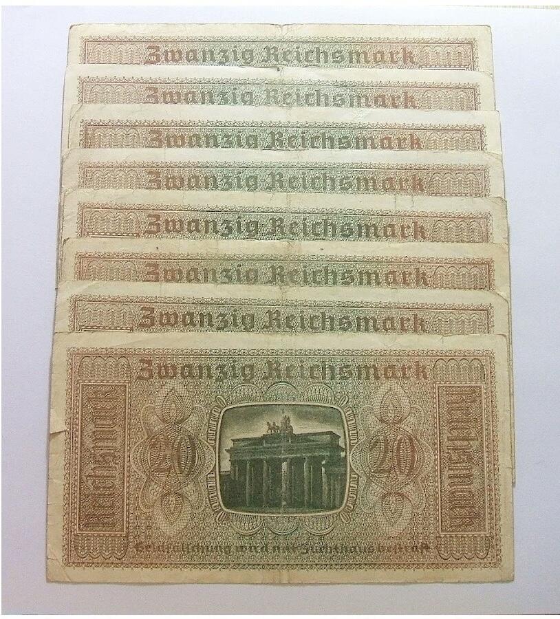 单张价 德国第三帝国1940-45年20马克 品相基本一致 流通品