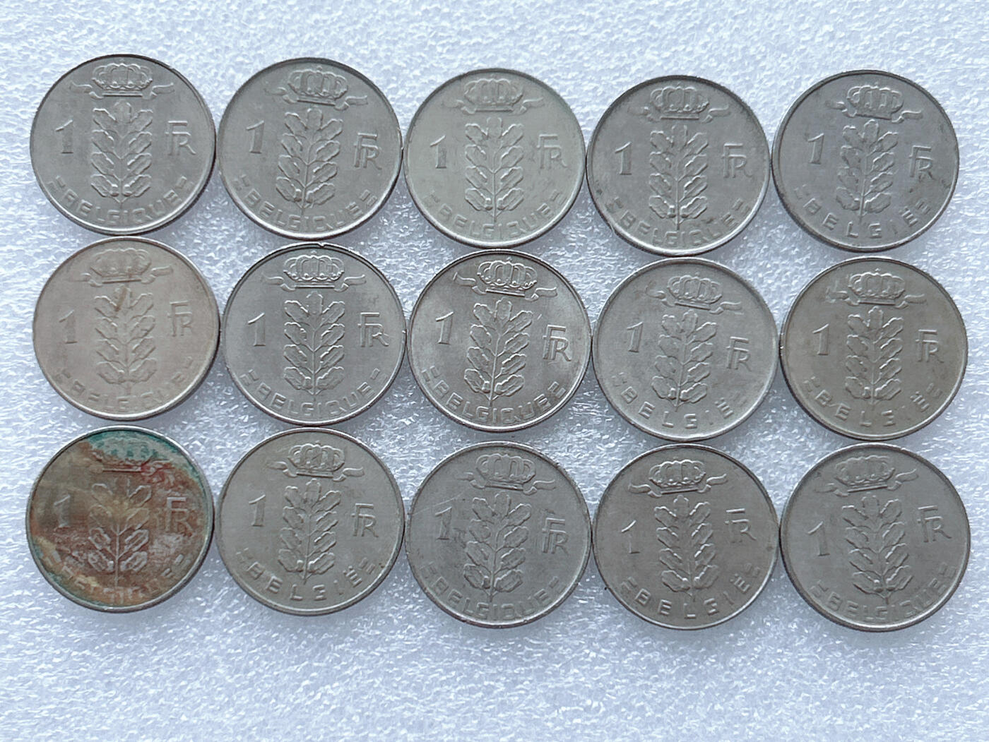 第一海外回流一元起拍收藏 散集专场. 第143期 比利时1法郎 15枚