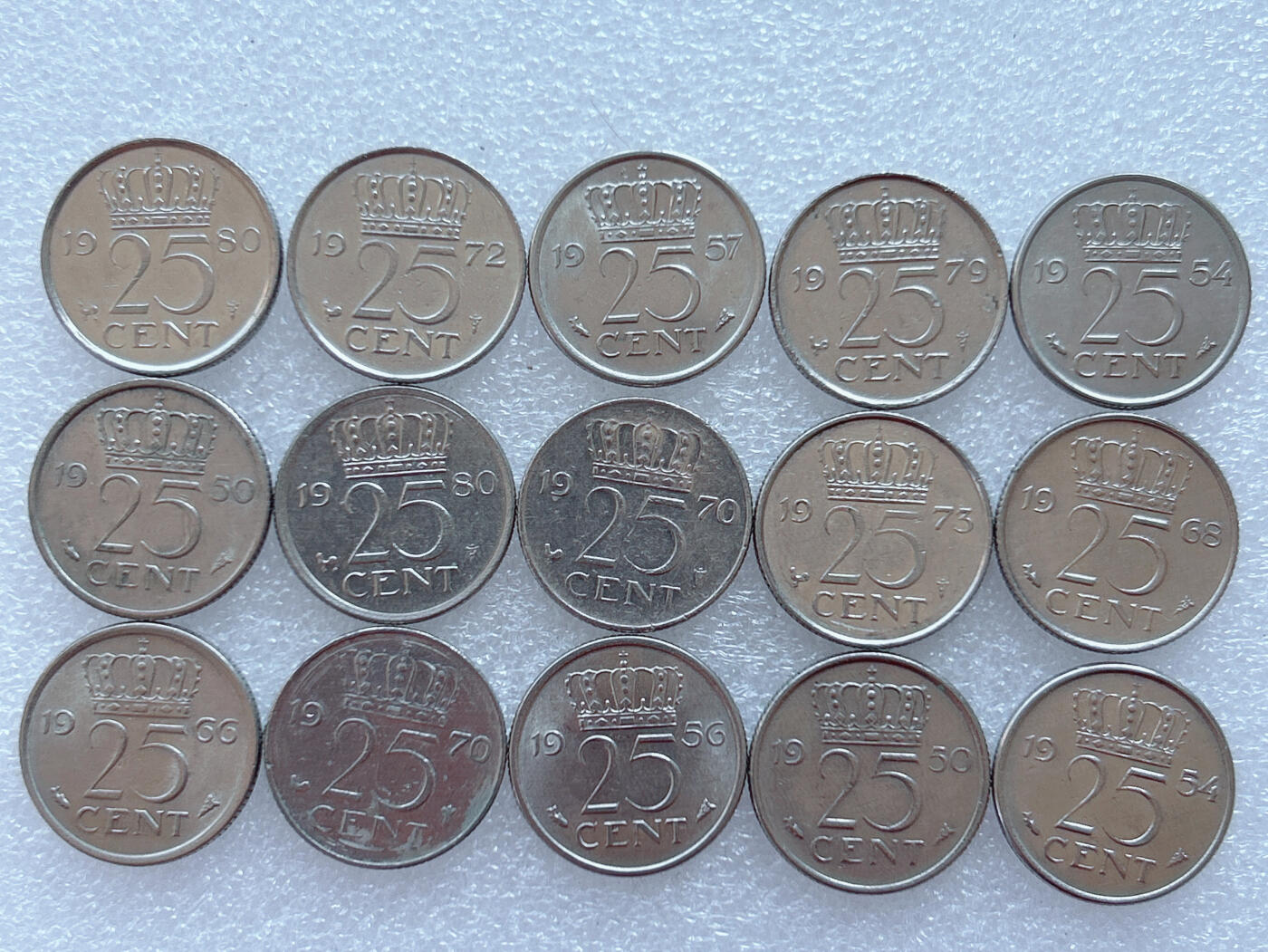 第一海外回流一元起拍收藏 散集专场. 第143期 荷兰25分朱丽安娜女王版 15枚