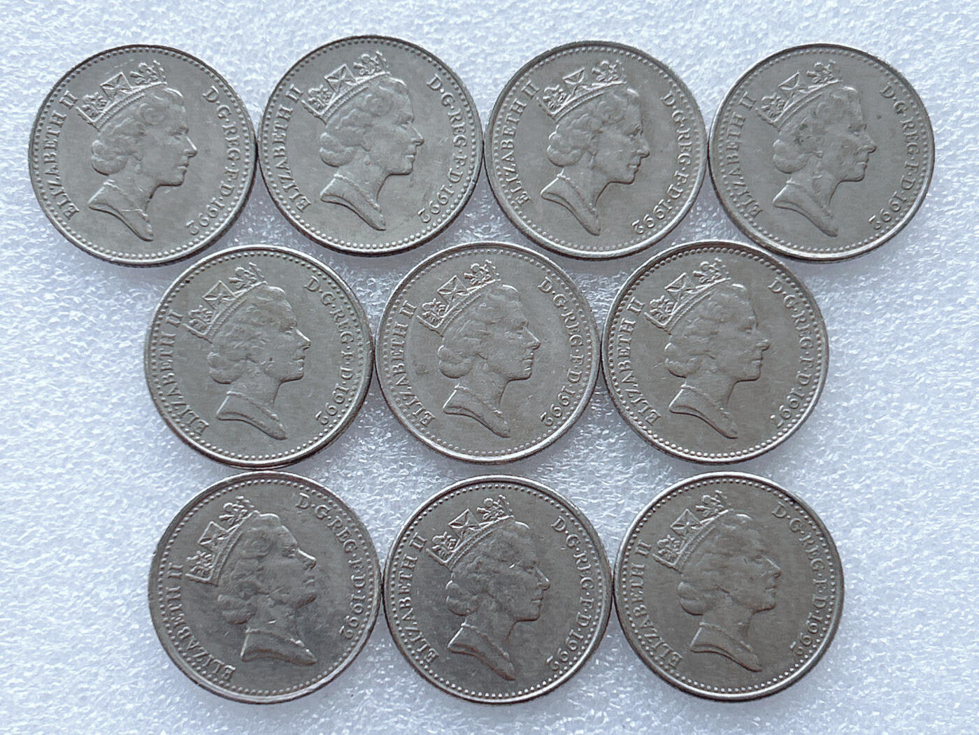 第一海外回流一元起拍收藏 散集专场. 第143期 英国10便士 小版 10枚