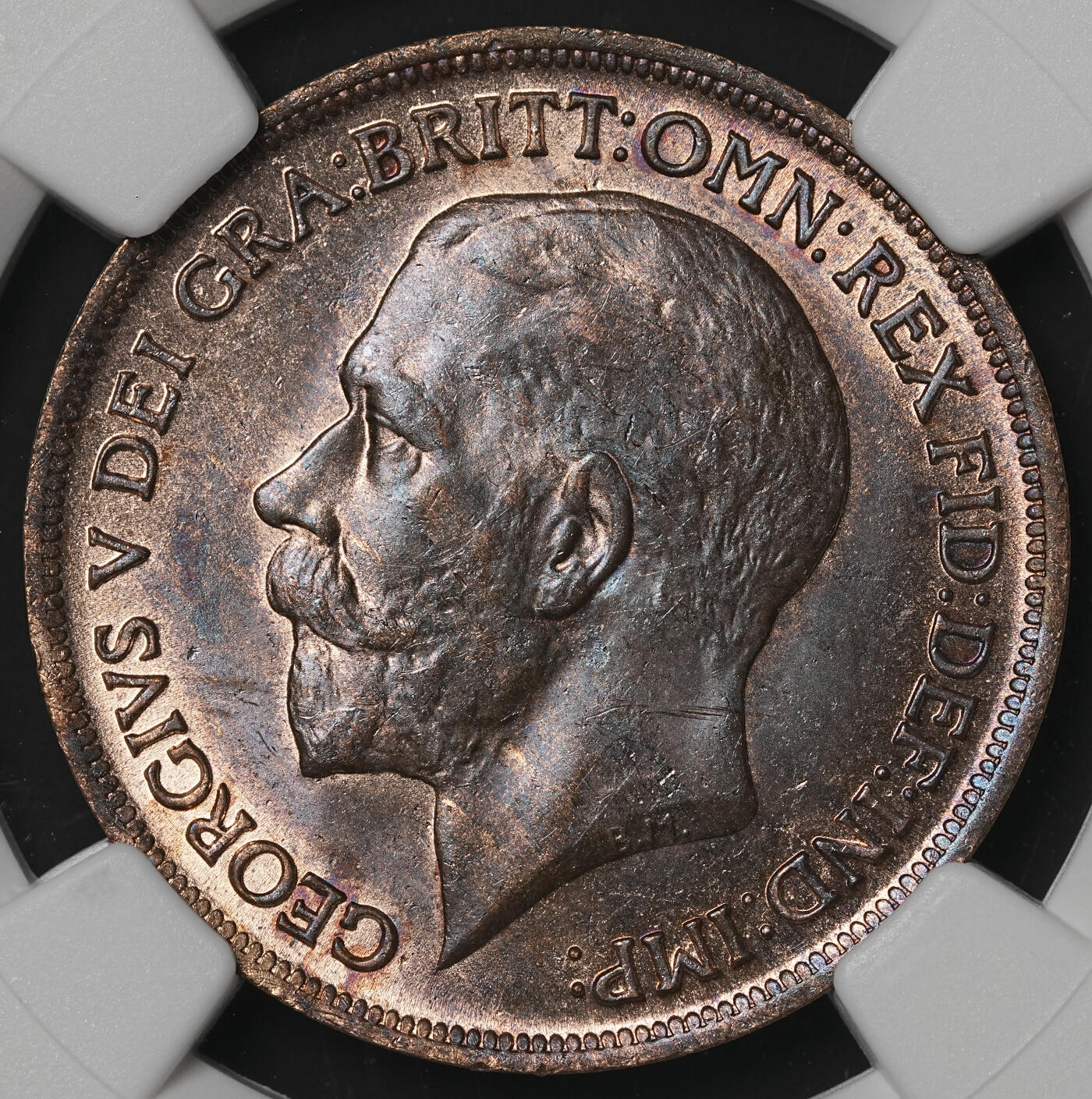 修遠堂世界钱币第四十八期 全场包邮 NGC MS64RB 1913年英国1便士铜币