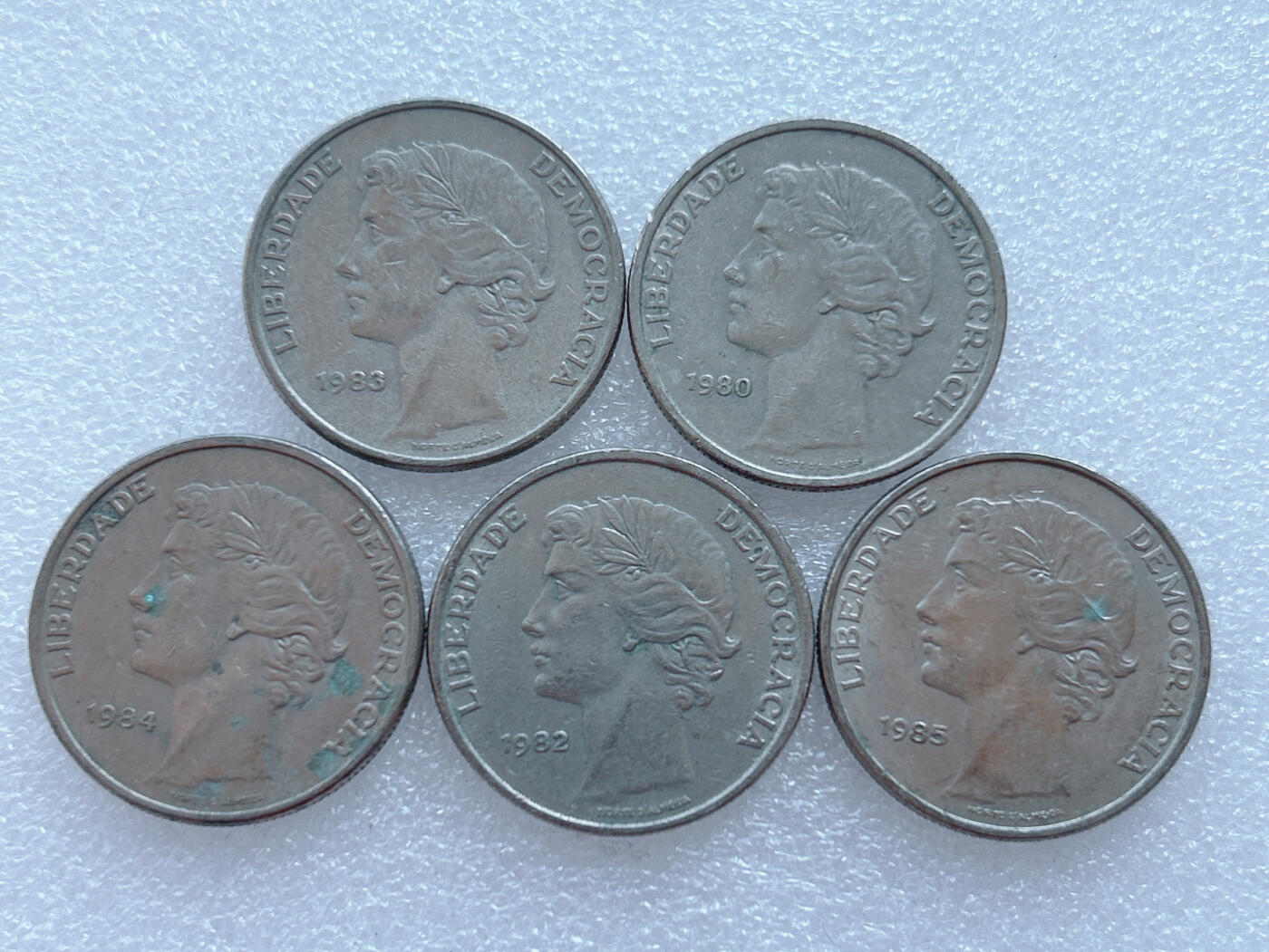 第一海外回流一元起拍收藏 散集专场. 第143期 葡萄牙25埃斯库多硬币 5枚