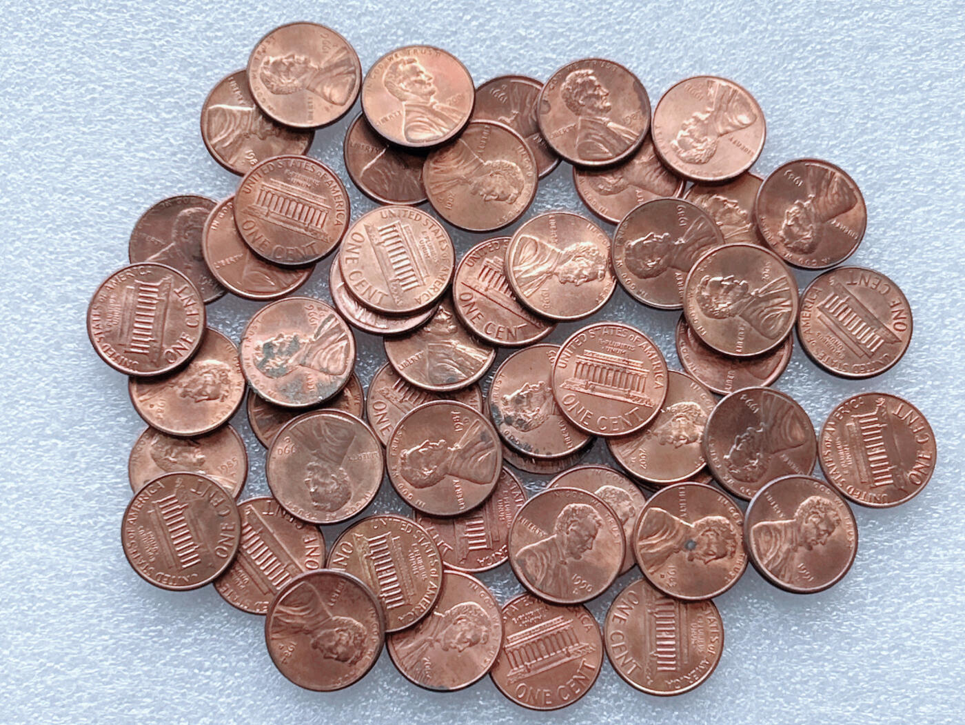 第一海外回流一元起拍收藏 散集专场. 第143期 美国林肯堂1美分 50枚