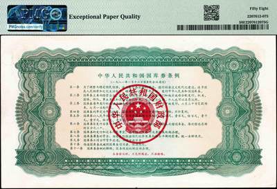 宜和2024年秋季拍卖会-纸币专场 1981年中华人民共和国国库券一组3枚：拾圆PMG 64、壹佰圆PMG 66 EPQ、壹仟圆PMG 58 EPQ