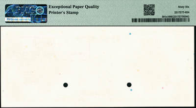 宜和2024年秋季拍卖会-纸币专场 1945年中央银行金圆券美钞版林森像贰拾圆单面样本券，正背共2枚，印有美钞代号“F12029”和印制时间“6/28/45”，正面PMG 66 EPQ/Printer's Stamp；背面PMG 66 EPQ/Printer's Stamp & Annotation，均为唯一冠军分；资深藏家出品，配套集藏