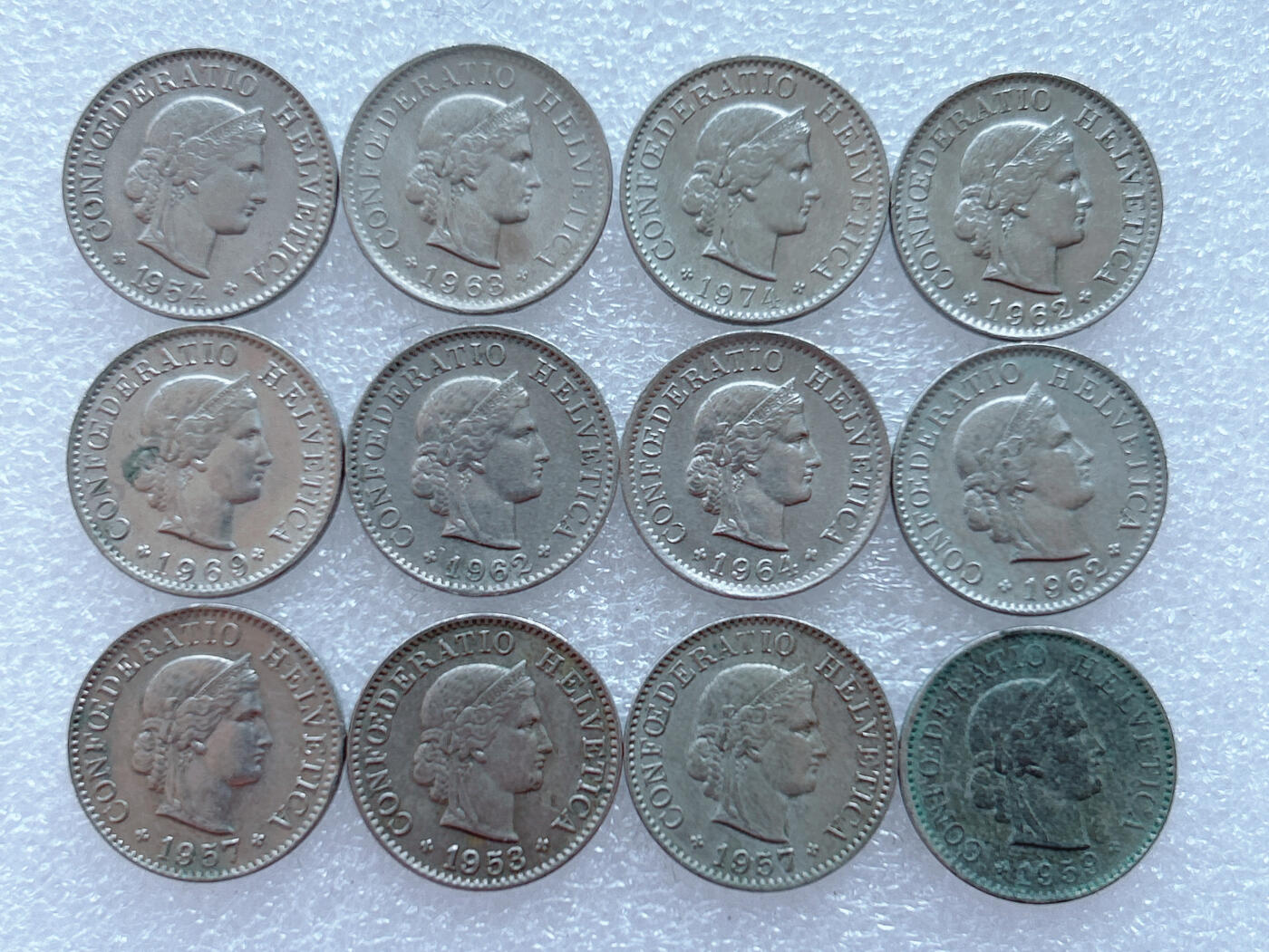 第一海外回流一元起拍收藏 散集专场. 第143期 瑞士5分 12枚