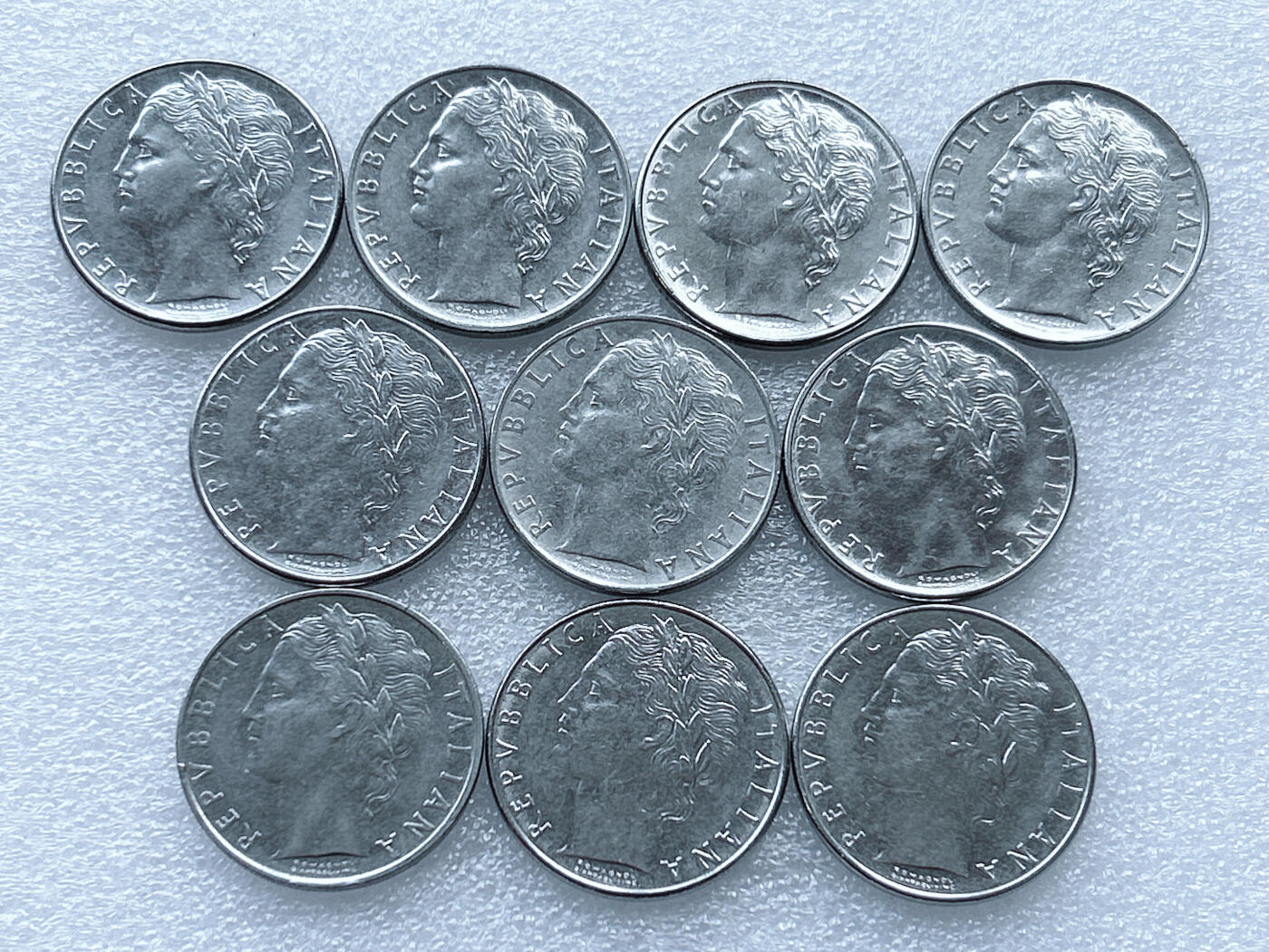 第一海外回流一元起拍收藏 散集专场. 第143期 意大利100里拉不锈钢硬币 10枚