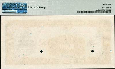 宜和2024年秋季拍卖会-纸币专场 民国三十一年（1942年）中国银行美钞版壹仟圆样本券，正背共2枚，宋汉章·贝祖贻签名，国内存档样本，印有美钞代号“F11173”，正面PMG 63/Printer's Stamp，背面PMG 64/Printer's Stamp。资深藏家出品，配套集藏