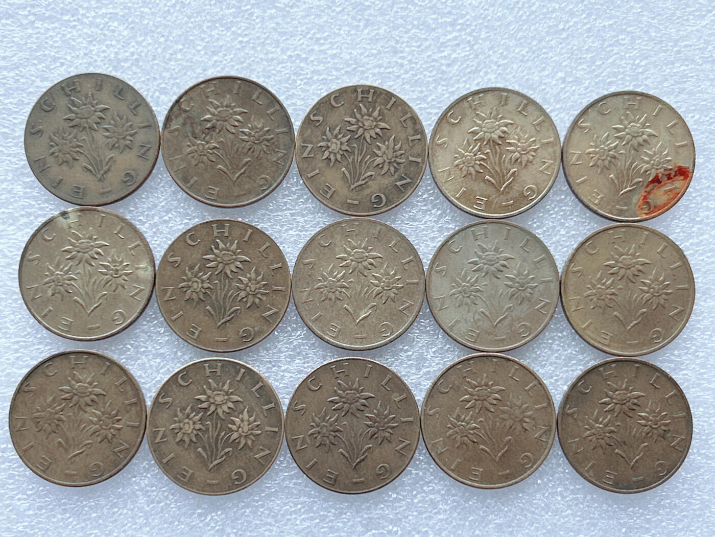 第一海外回流一元起拍收藏 散集专场. 第143期 奥地利1先令硬币 15枚