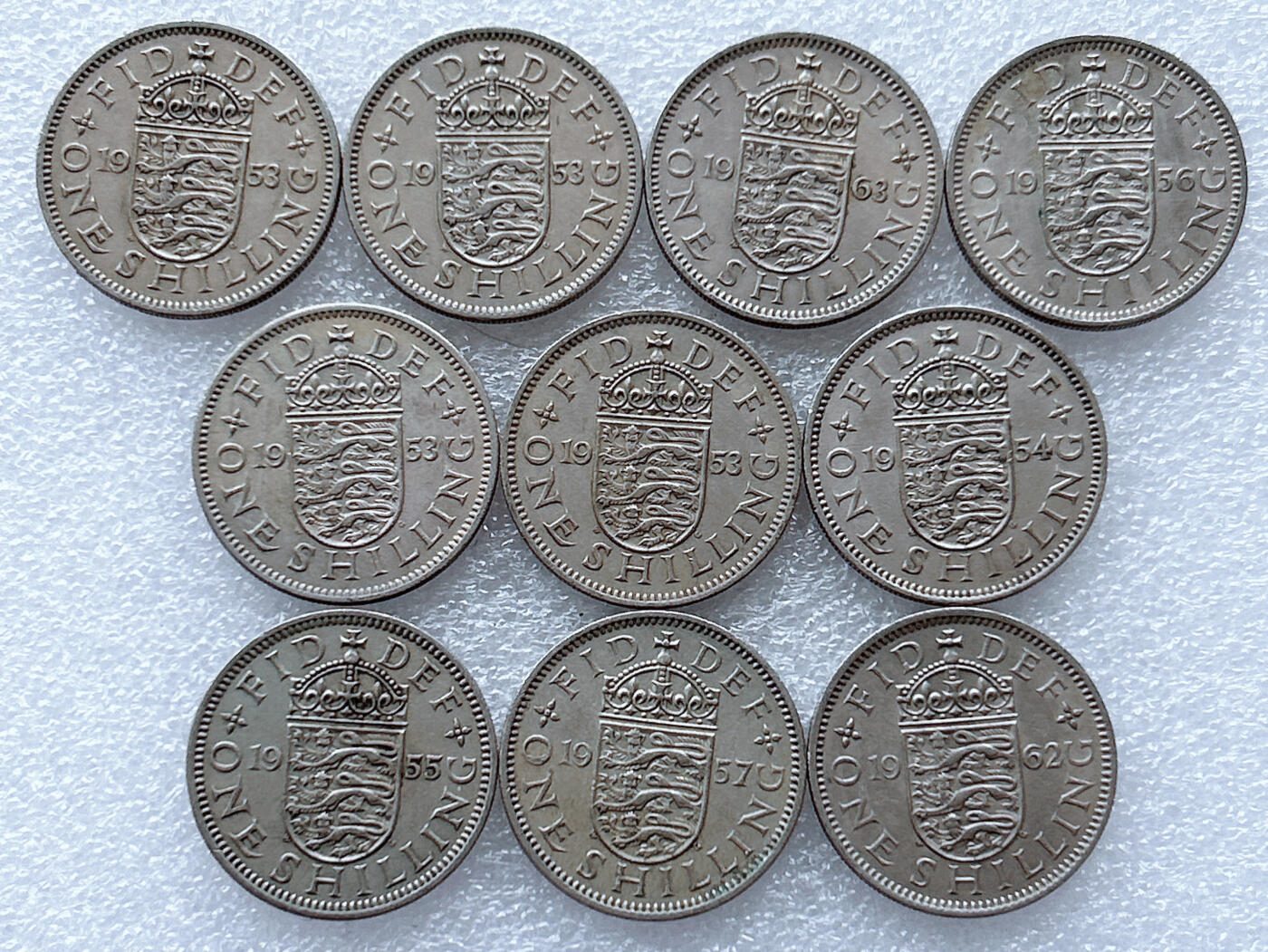 第一海外回流一元起拍收藏 散集专场. 第143期 英国1先令三狮版 10枚