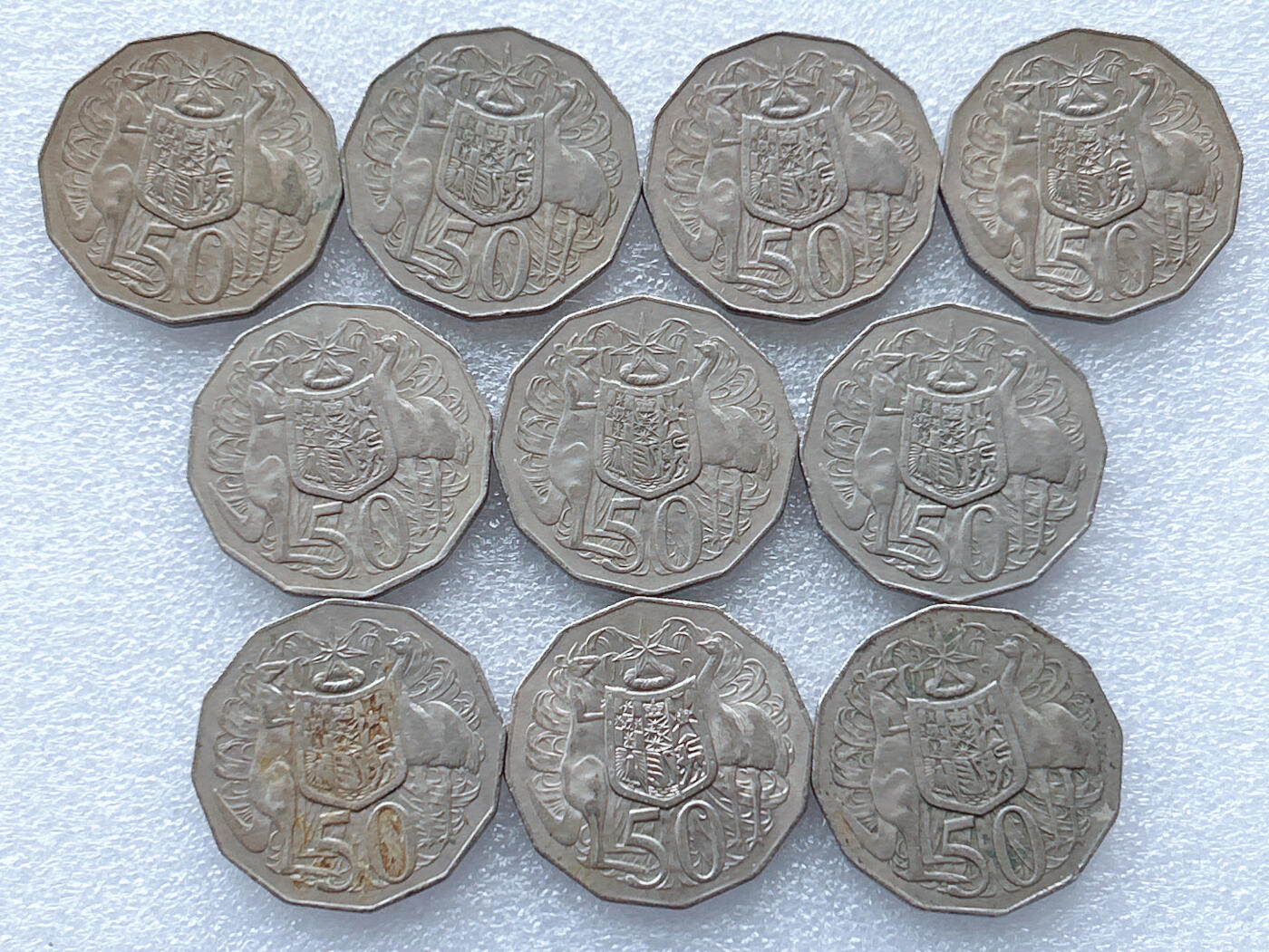 第一海外回流一元起拍收藏 散集专场. 第143期 澳大利亚50分袋鼠 10枚