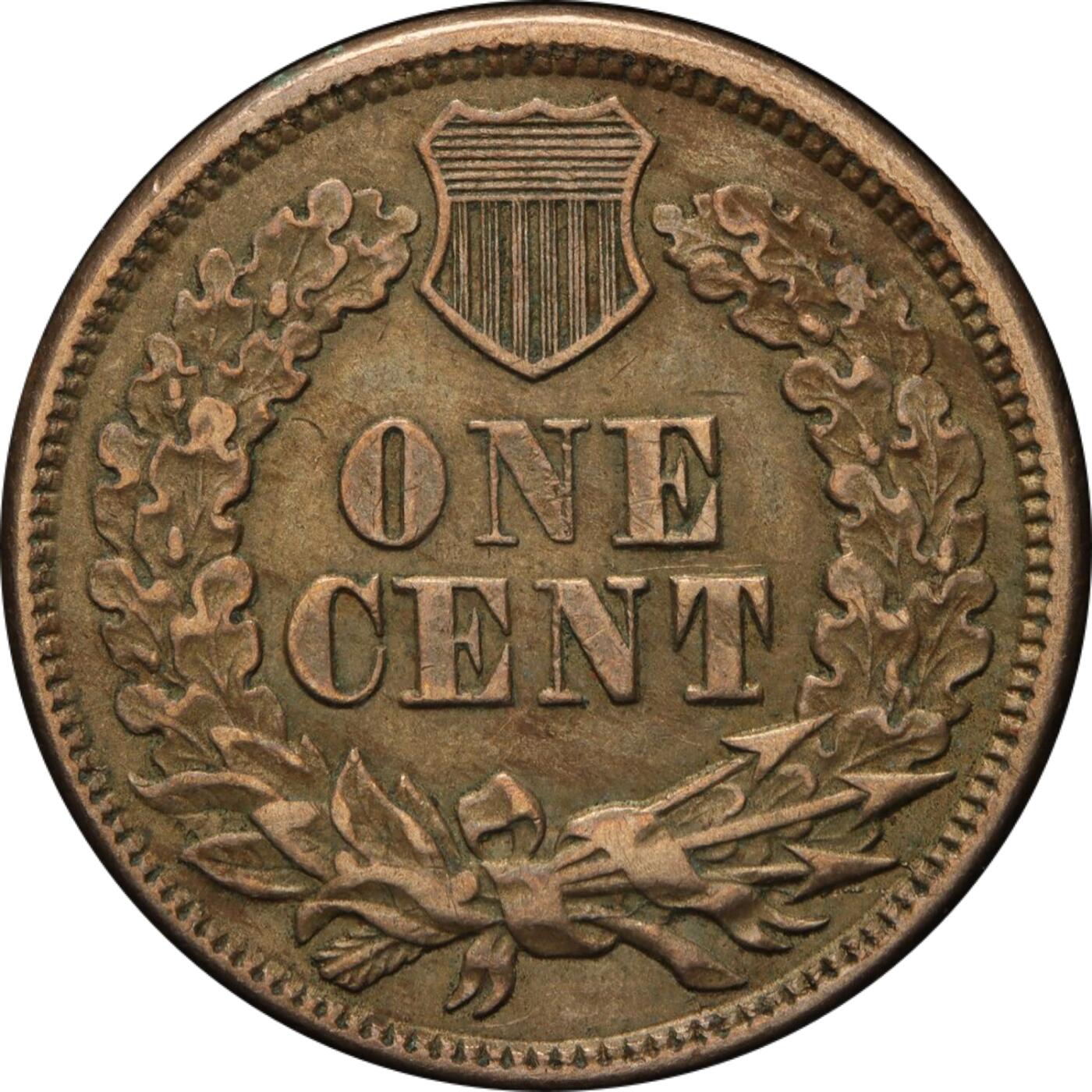 PCGS评级AU55美国1863年1美分铜镍币深打好品清晰的羽毛原汁原味老包浆