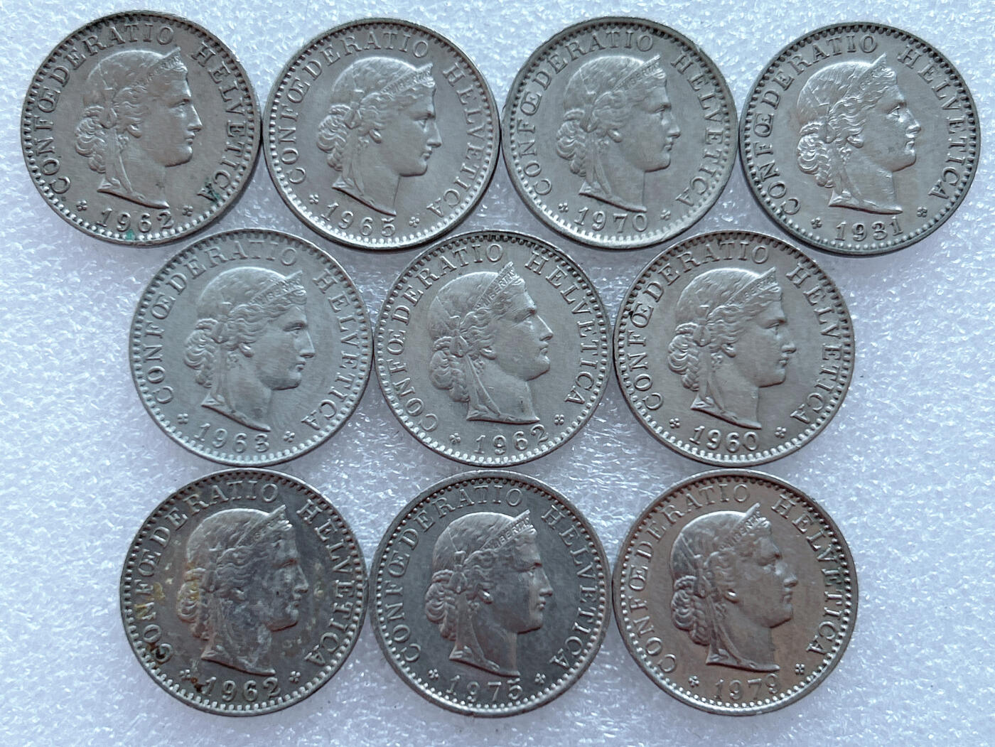 第一海外回流一元起拍收藏 散集专场. 第143期 瑞士20分 10枚