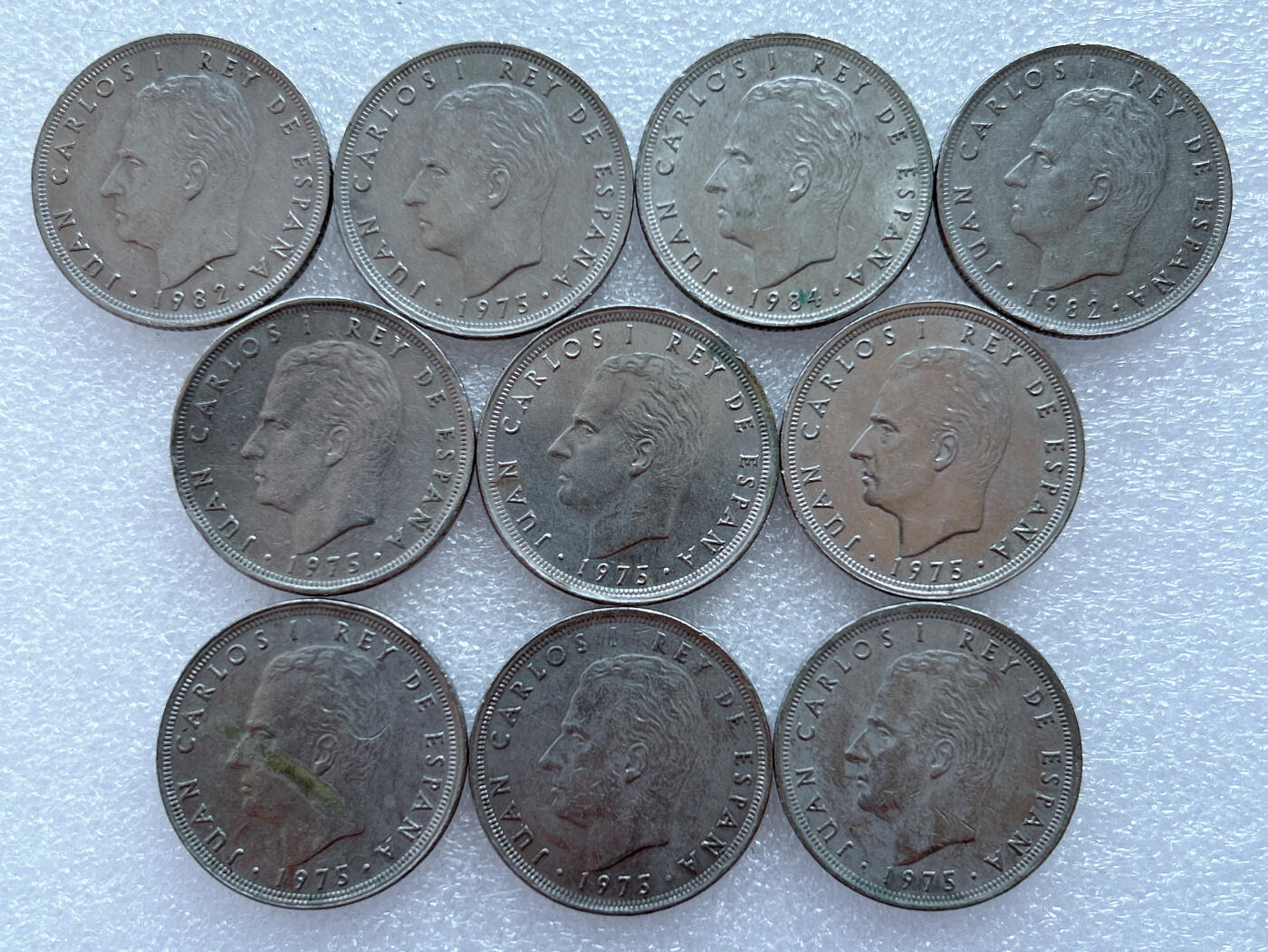 第一海外回流一元起拍收藏 散集专场. 第143期 西班牙25比塞塔 10枚