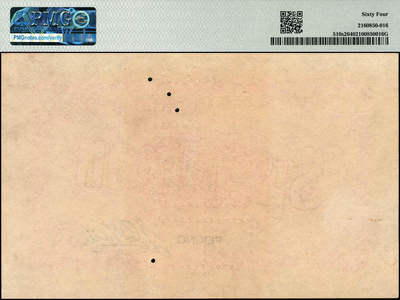 宜和2024年秋季拍卖会-纸币专场 民国十九年（1930年）中华国家银行拾圆单面样本券，正背共2枚，北京地名，均为 PMG 64，且均为唯一冠军分；中原大战时期阎锡山所部发行，珍罕，资深藏家出品，配套集藏