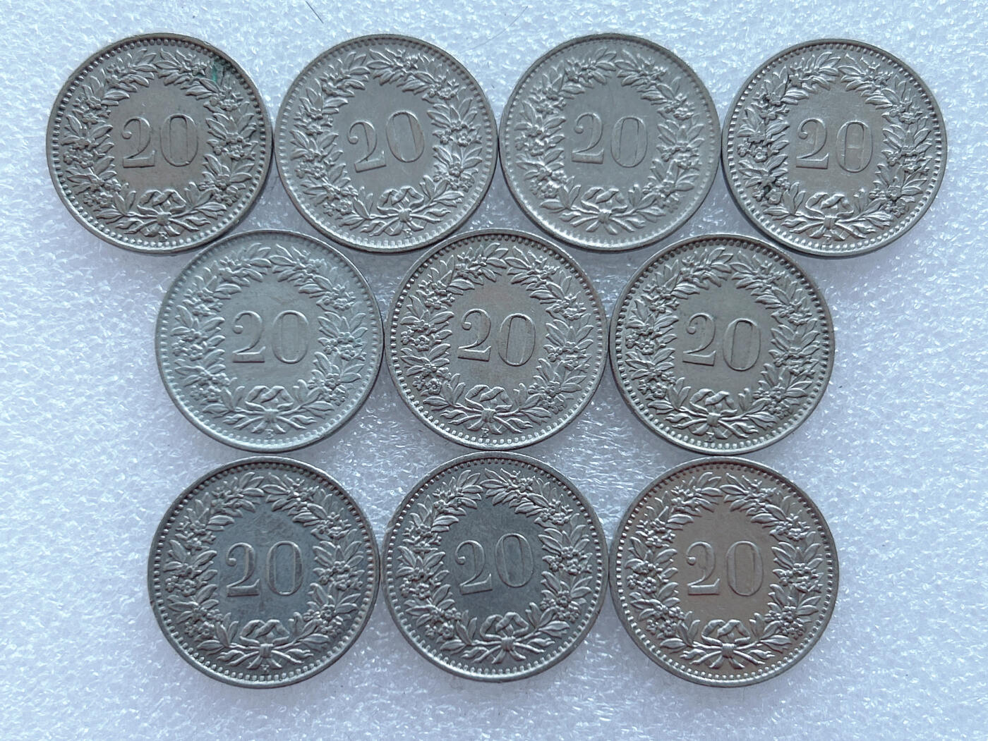 第一海外回流一元起拍收藏 散集专场. 第143期 瑞士20分 10枚