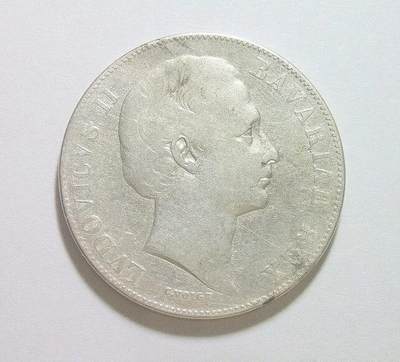 德国巴伐利亚1865年 圣母抱婴1泰勒银币 好品 - 德国巴伐利亚1865年 圣母抱婴1泰勒银币 好品