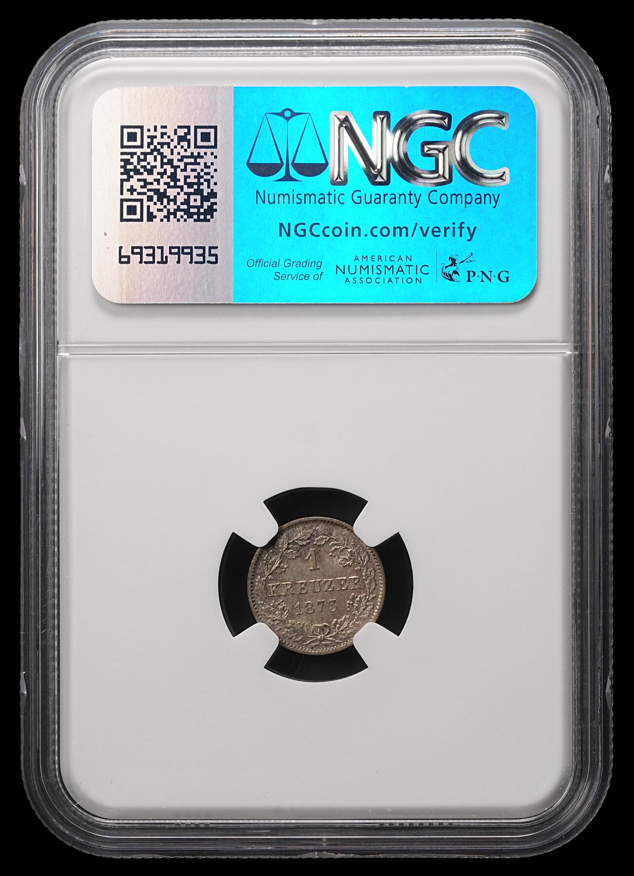 修遠堂世界钱币第四十八期 全场包邮 NGC MS64 1873年符腾堡1克鲁泽银币