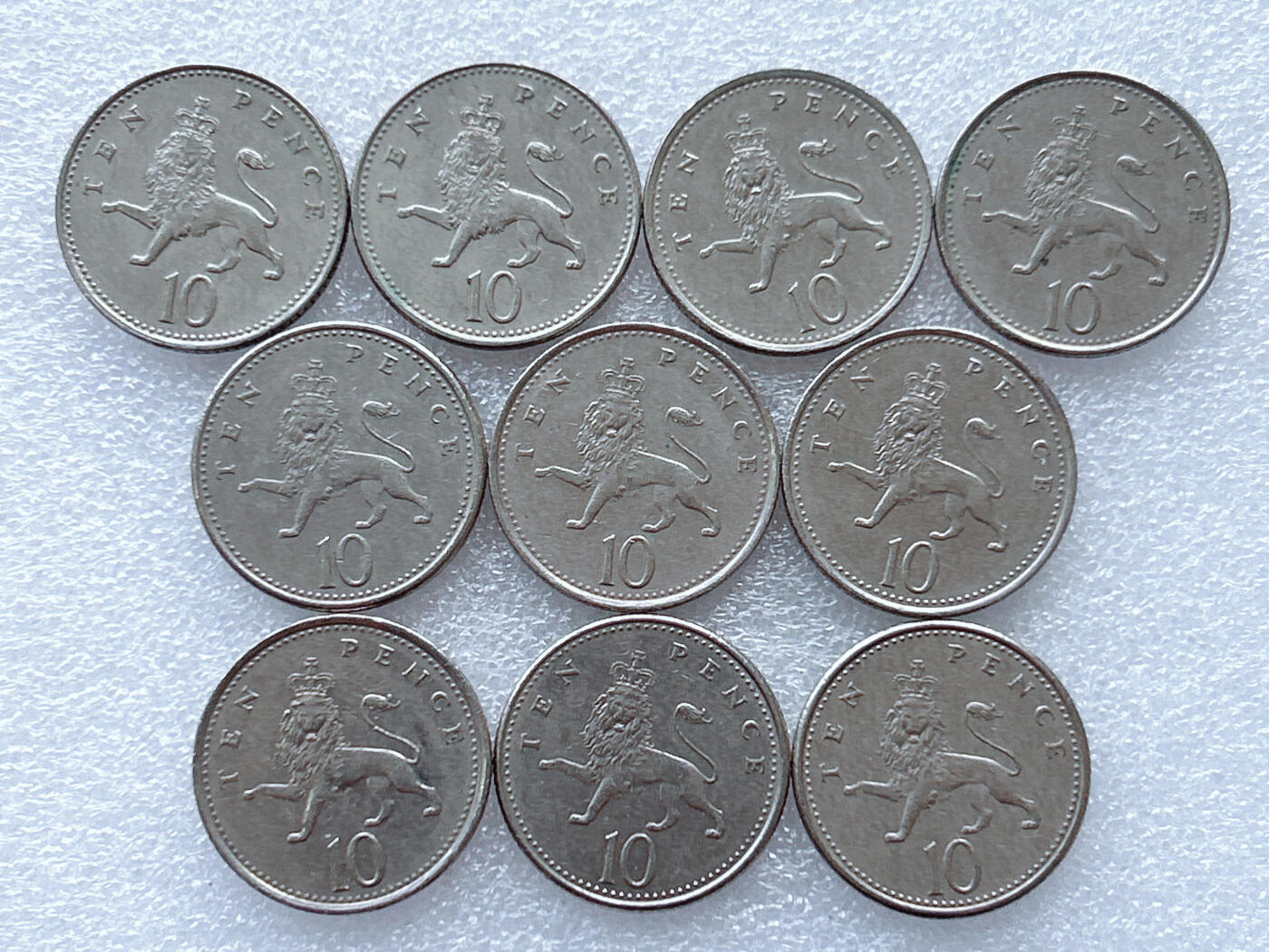 第一海外回流一元起拍收藏 散集专场. 第143期 英国10便士 小版 10枚