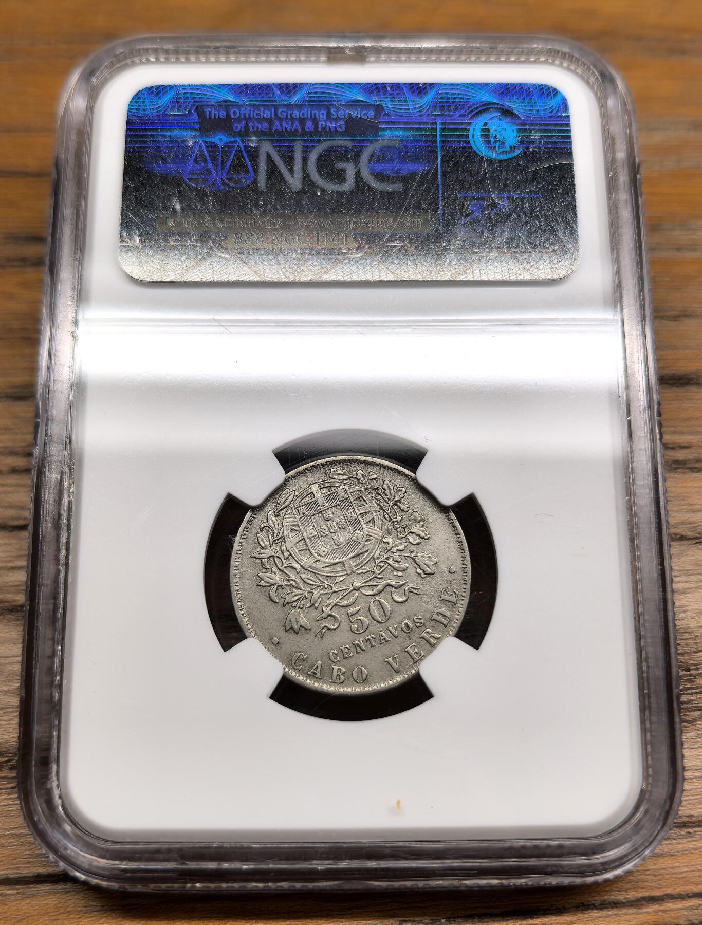 凡希社世界钱币微拍第二百九十一期 1933葡属佛得角50分NGC-XFD，稀有品种。